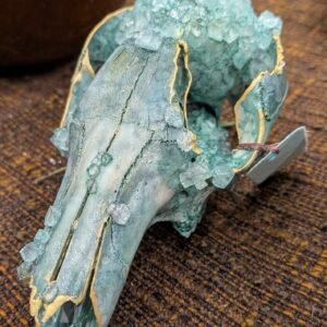 Crystallized Skull, crystal skulls, faerie shelf, faerie skulls, crystal art, pretty dead