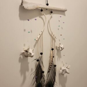 The Faerie Shelf, Faerie Windchime, Faerie suncatcher, faerie dreamcatcher, fairy windchime, fairy dreamcatcher, fairy suncatcher, bone windchime, bone suncatcher